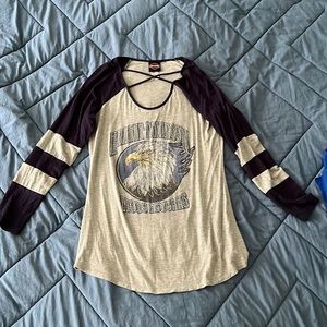 Worn once! Bling HD with cris- cross neck detail!